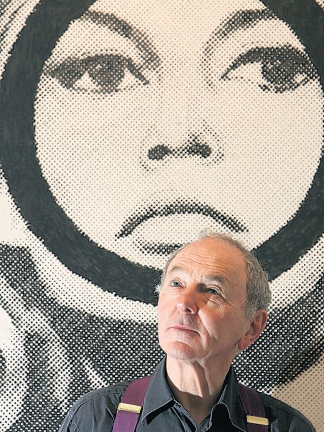 Laing with his depiction of Bardot, 'Space, Speed, Sex'