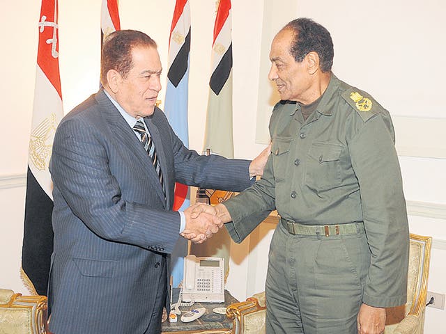 The new Prime Minister with Field Marshal Tantawi