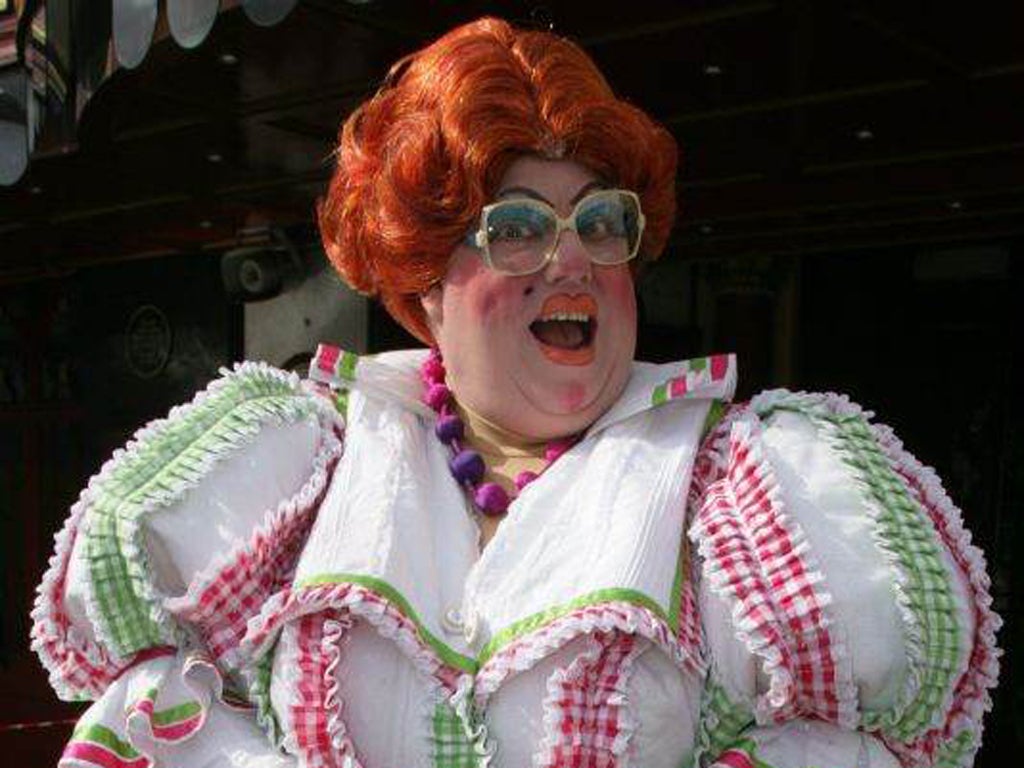 Eric Potts as Sarah The Cook in the 2010 production of Dick Whittington at the Bristol Hippodrome
