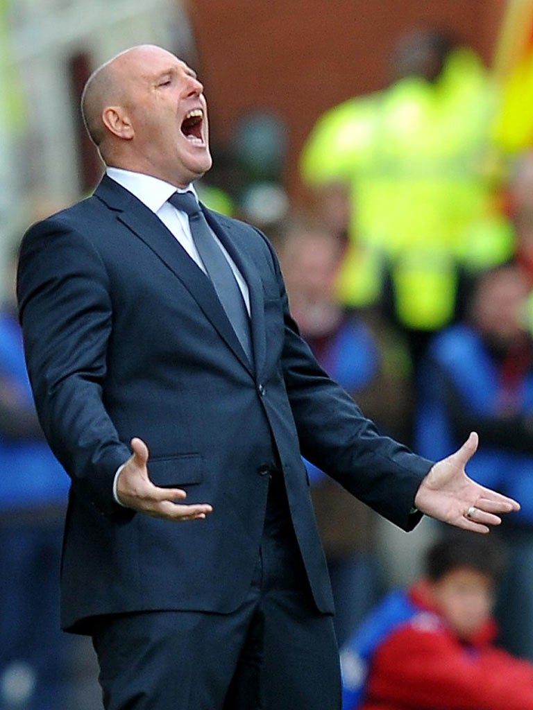 Blackburn manager Steve Kean shows his frustration during the defeat to Stoke on Saturday