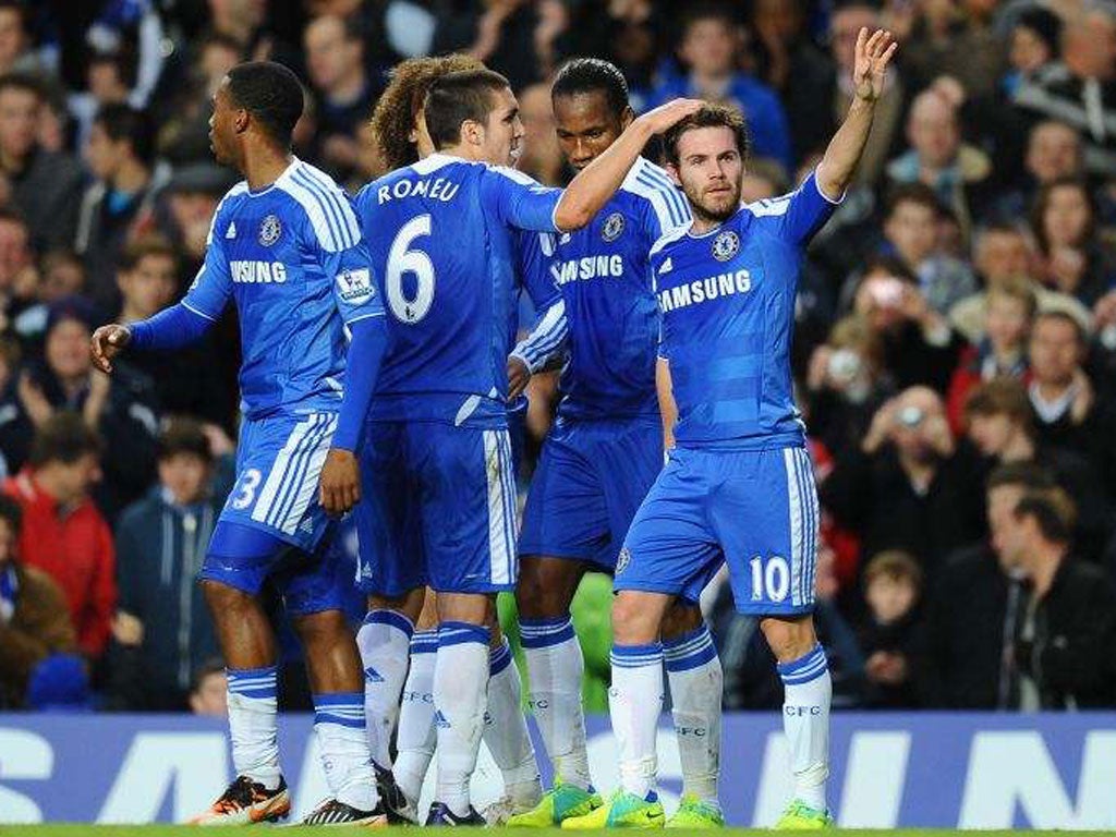 Juan Mata (right) is establishing himself as a player whose importance at Chelsea rivals John Terry’s and Frank Lampard’s