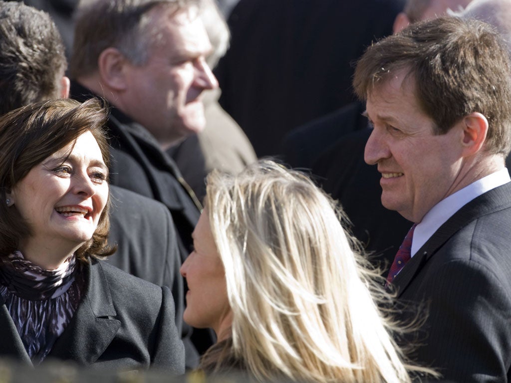 Tony Blair’s former spokesman Alastair Campbell with Cherie Blair in 2010