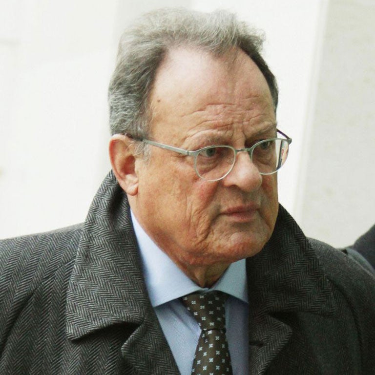 David Mills arrived at court today to give evidence in connection with corruption charges being brought in Italy against Silvio Berlusconi