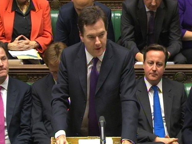 George Osborne told the House of Commons that the independent OBR is not predicting recession for the UK