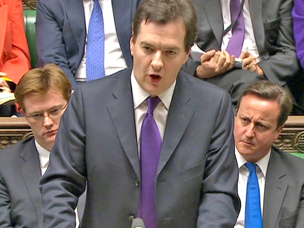George Osborne delivering his economic forecasts in the Commons yesterday
