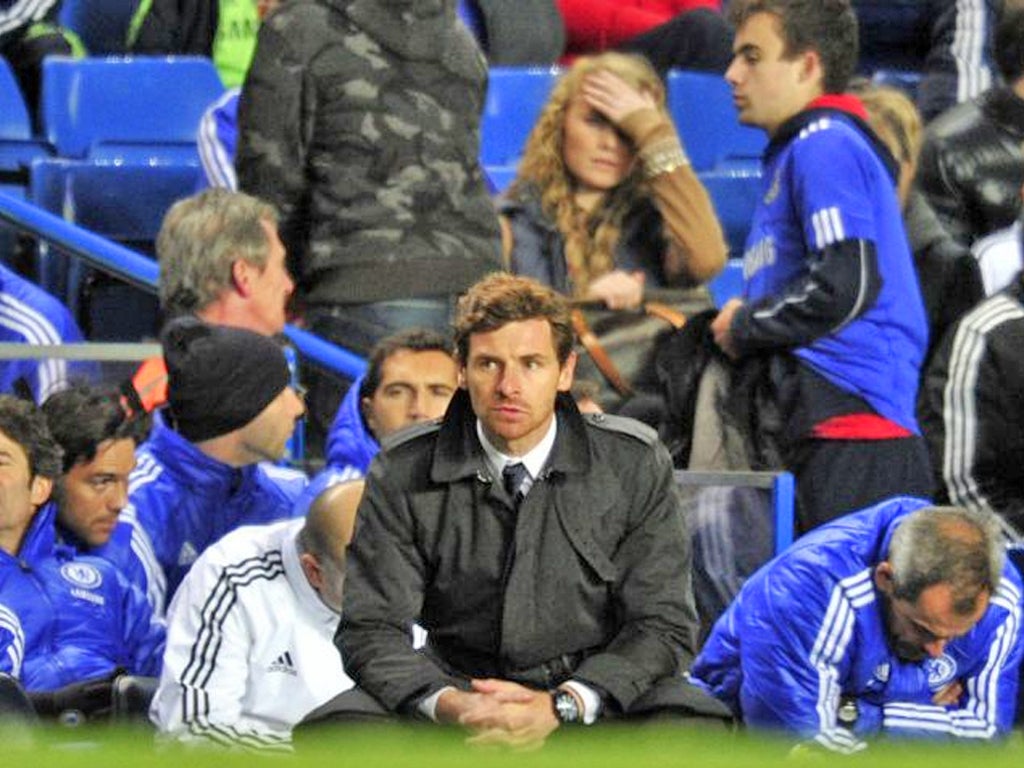 Andre Villas-Boas watches Chelsea slump against
Liverpool in the Carling Cup