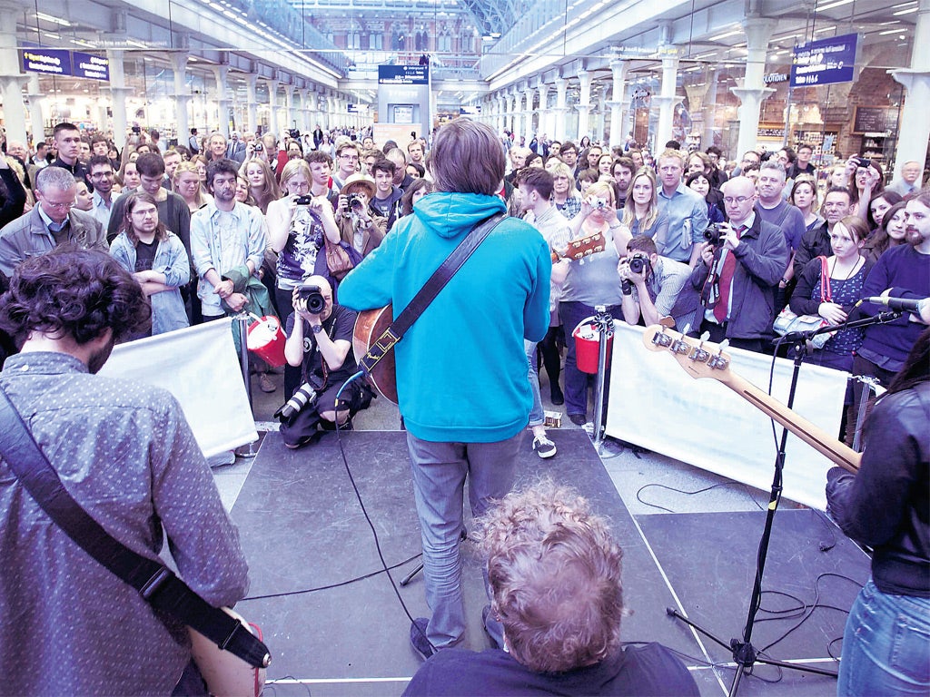 No ticket required: Guillemots at St Pancras station in London