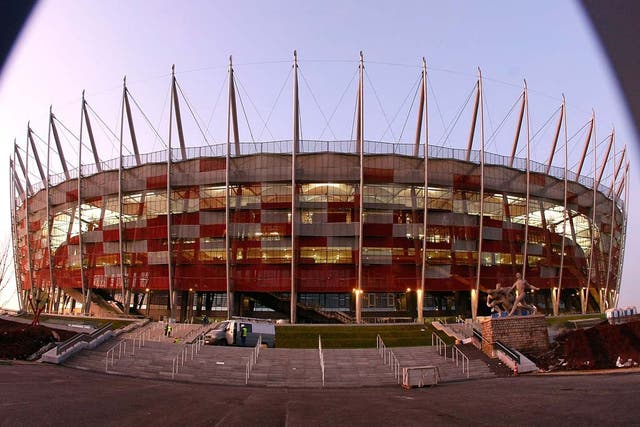 WARSAW (Poland) / National Stadium, capacity (for Euro 2012): 50,000 / Euro 2012 will open at Poland's new National Stadium, which has been built with £255million of government money on the site of the old 10th Anniversary Stadium. Close to the Vistula ri