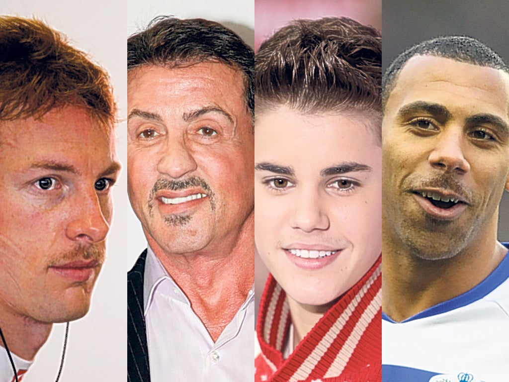 F1 star Jenson Button, Sylvester Stallone, Justin Bieber (it is there...); and QPR's Anton Ferdinand