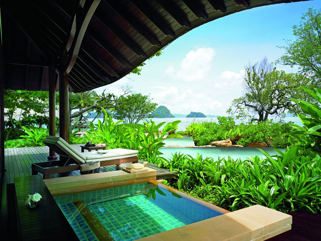 Ritz-Carlton Phulay Bay, Krabi

<p>Overlooking a quiet stretch of white sand on the island of Krabi, Phulay Bay is the first of Ritz-Carlton's new brand of luxurious 'Reserve' hideaways. The result is impressive – there are private plunge pools and in-house butlers, while local artisans crafted much of the furniture and architectural features of the 54 villas and pavilions, each set in a garden.</p>

<p>Phulay Bay, A Ritz-Carlton Reserve, 111 Moo 3 Nong Thalay, Muang Krabi (00 66 07 562 8111; reserve-ritzcarlton.com). Doubles start at 15,000 baht (£310), room only.</p>