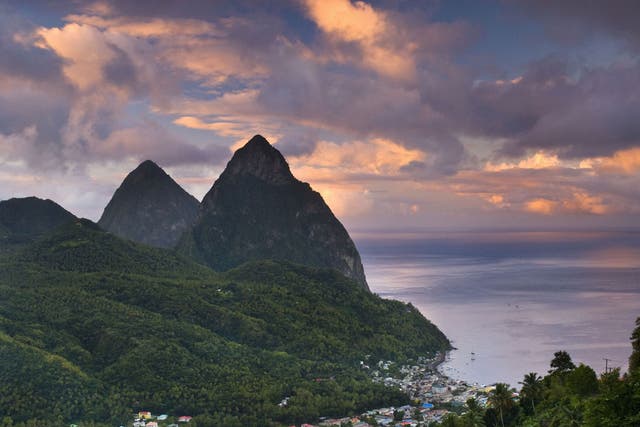 High and mighty: The Pitons tower over Soufrière