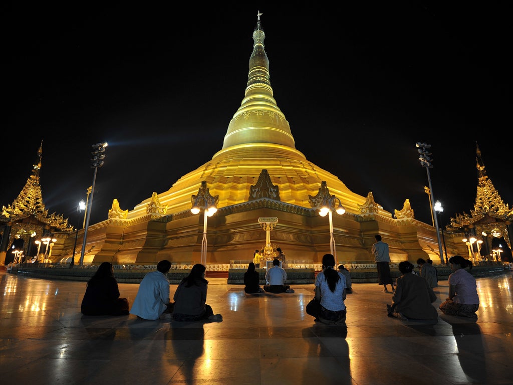 The new Uppatasanti Pagoda, in Naypyidaw, is one of the sights the junta will let visitors see
