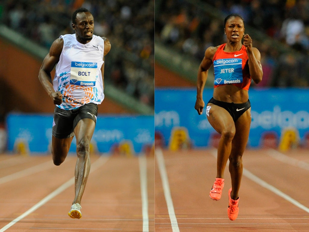 Usain Bolt receives more media coverage than his female equivalent Carmelita Jeter