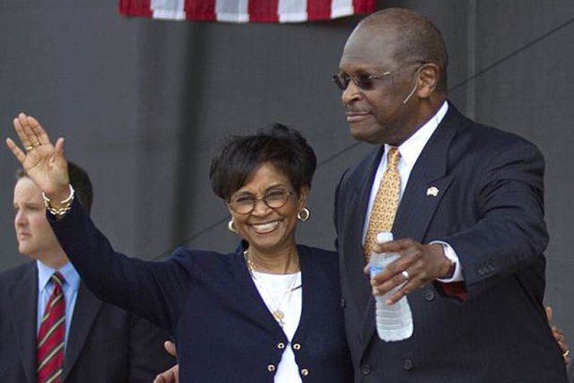 Allegations of a 13-year affair look to have ruined Herman Cain, pictured with his wife Gloria