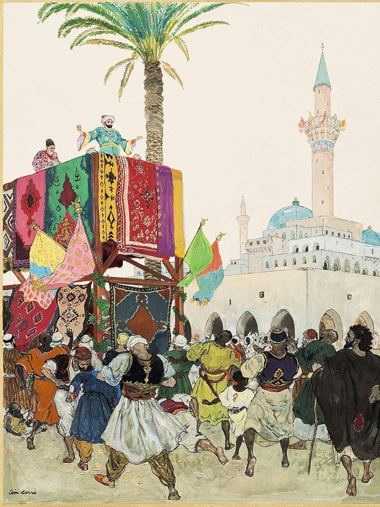 A scene by Léon Carré from One Thousand and One Arabian Nights