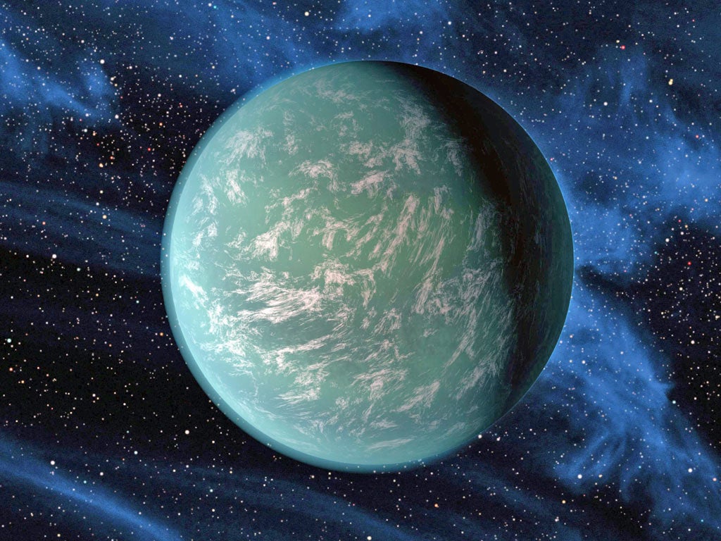 Kepler-22b, a planet known to comfortably circle in the habitable zone of a sun-like star. It is the first planet that NASA's Kepler mission has confirmed to orbit in a star's habitable zone - the region around a star where liquid water, a requirement for