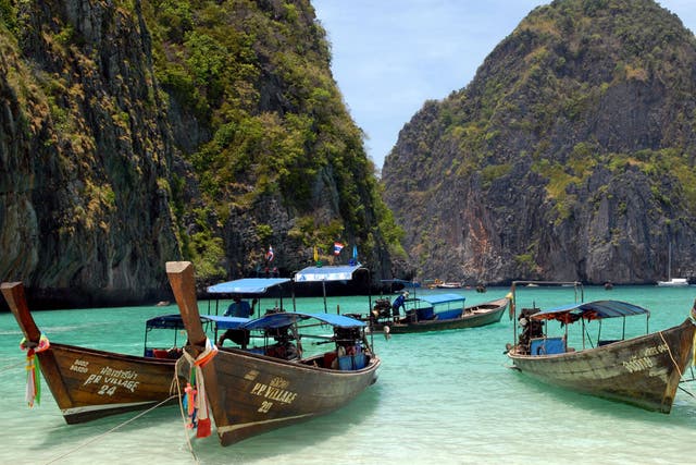 Pure shores: boats moored off one of Thailand's idyllic islands