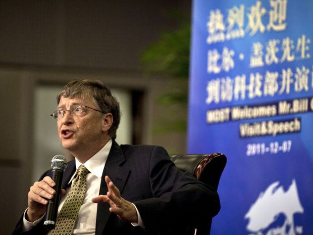 Bill Gates gave a speech at the Ministry of Science and Technology in Beijing today
