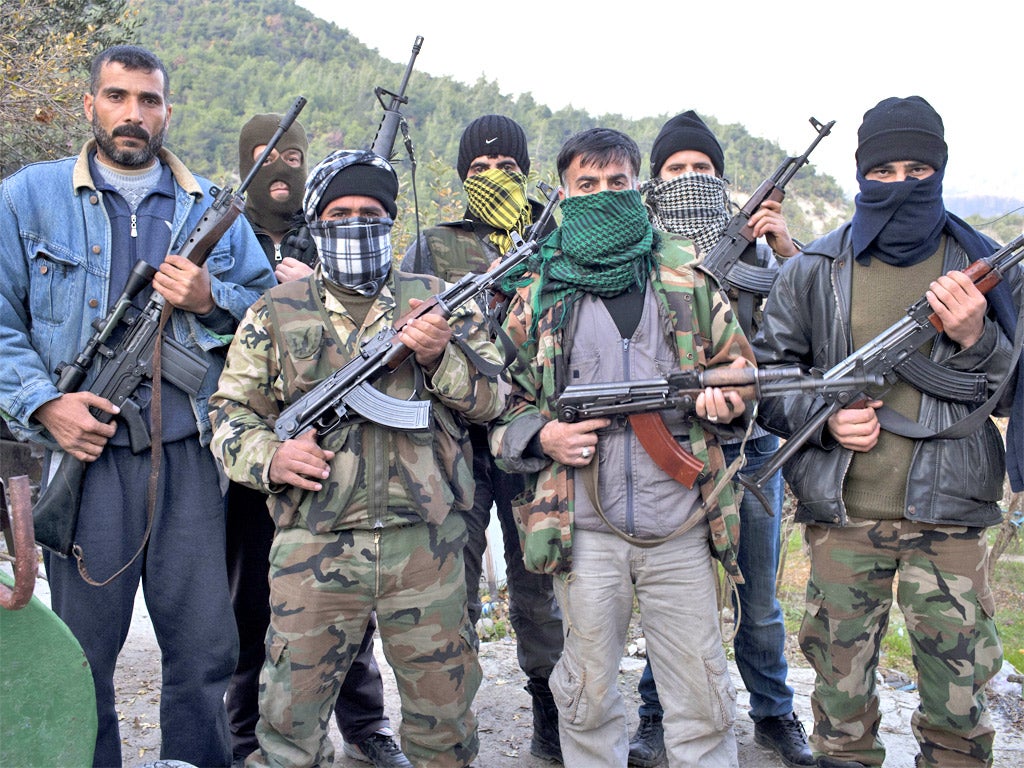 Syrian rebel soldiers who are ready to take on Assad's troops