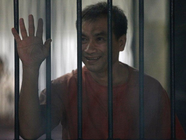 Lerpong Wichaikhammat was jailed for two-and-a-half years today for insulting the Thai monarchy