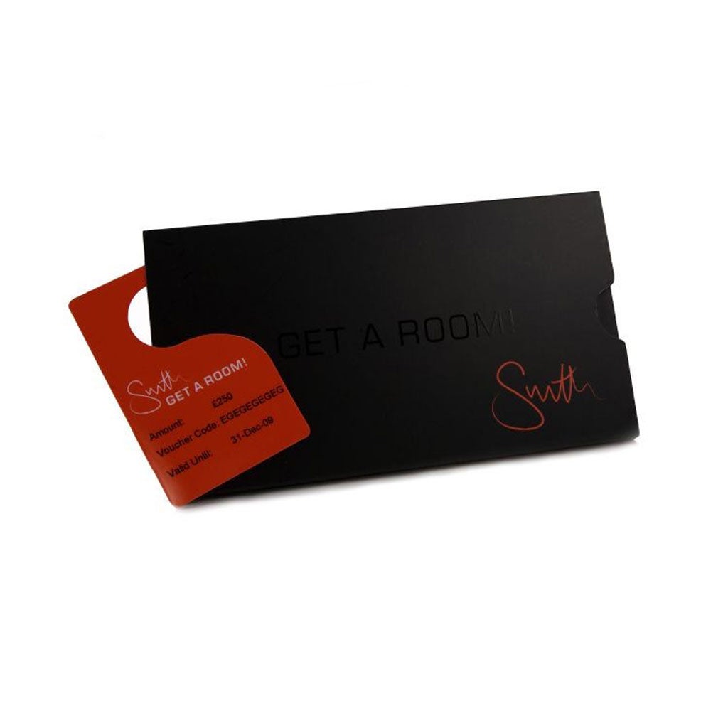 <p>Room at the inn</p>

<p>Mr and Mrs Smith's books are loaded with stylish stays, which can make the selection process tricky. However, you could let the recipient of a Mr and Mrs Smith gift card take their pick (and hope that they choose you as a guest). The sleek black cards are redeemable against any of the collection's hotels, which start at £70 per night. </p>

<p>For something a little more rustic, though no less indulgent (luxury camping, cosy log cabins, romantic barges and roulottes), Canopy and Stars also offers gift cards.</p>

<p>From £50; mrandmrssmith.com; and canopyandstars.co.uk/gift-cards</p>