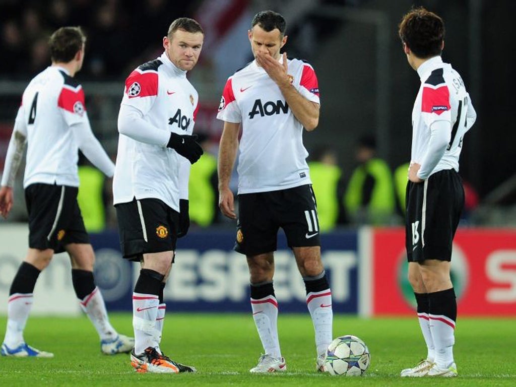 Manchester United's players face defeat in Switzerland