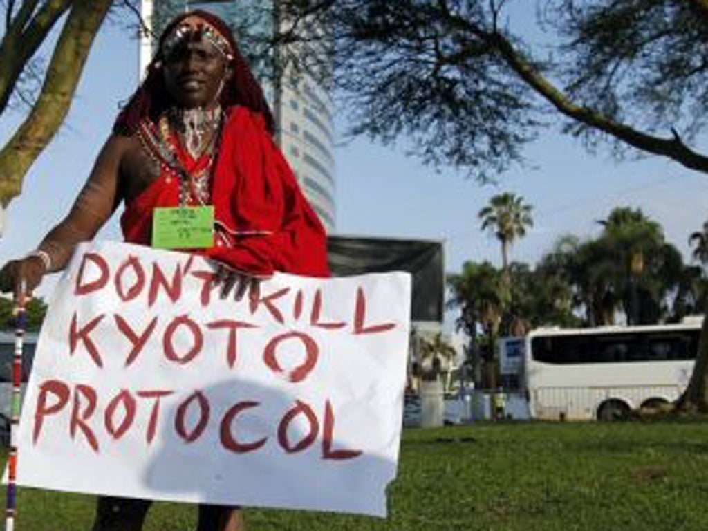 A Masai member of the Trans African Climate Caravan of Hope at the Durban summit