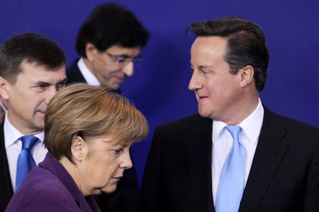German Chancellor Angela Merkel and David Cameron