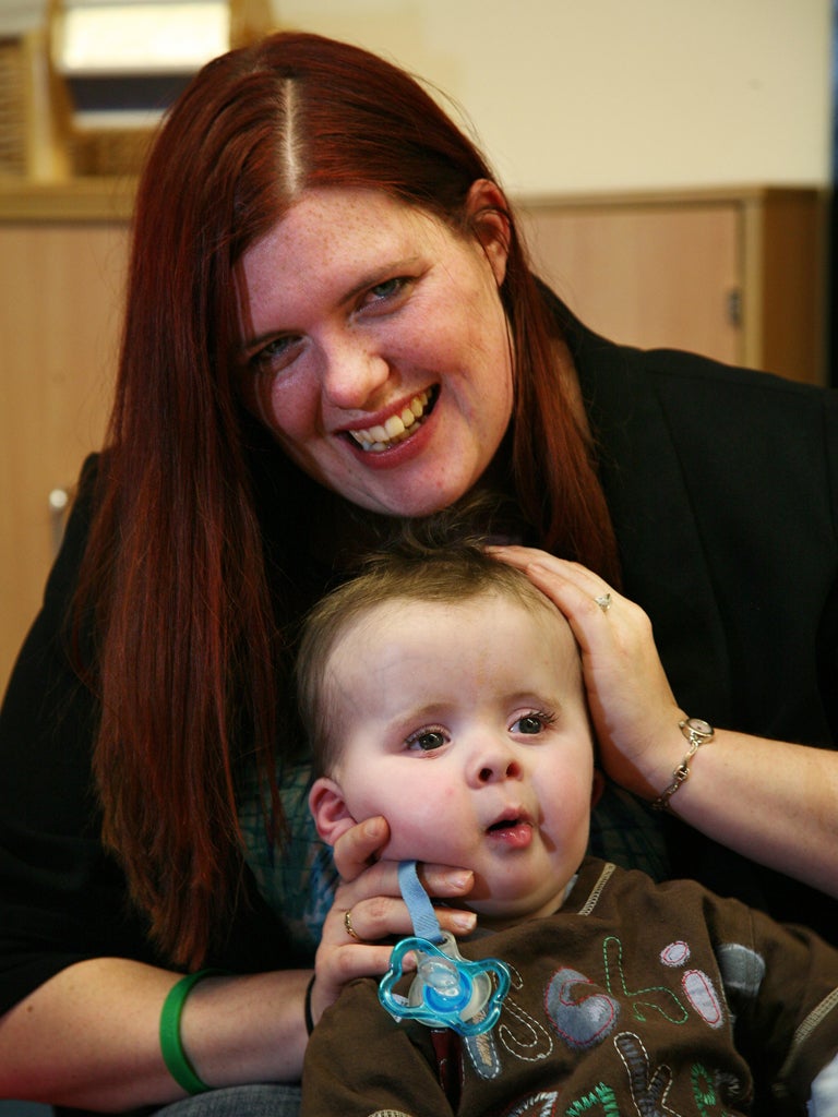 William with his mother Michelle at the Swindon Rainbow Drop-In
Centre
