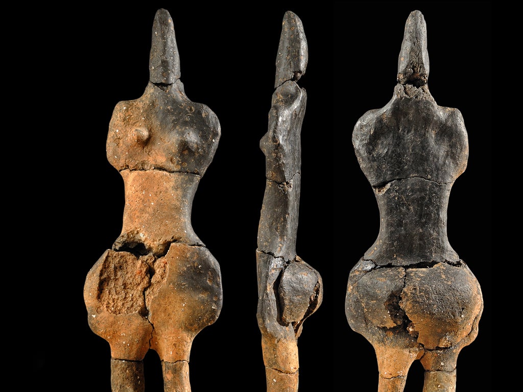 The 6,000-year-old statue was found on the banks of the river Somme in France