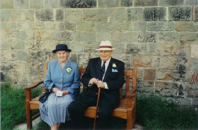 Arthur and Joan Foster at a family wedding in 1997