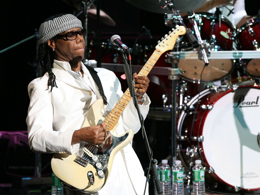 Exhilarating: Nile Rodgers on stage in New York