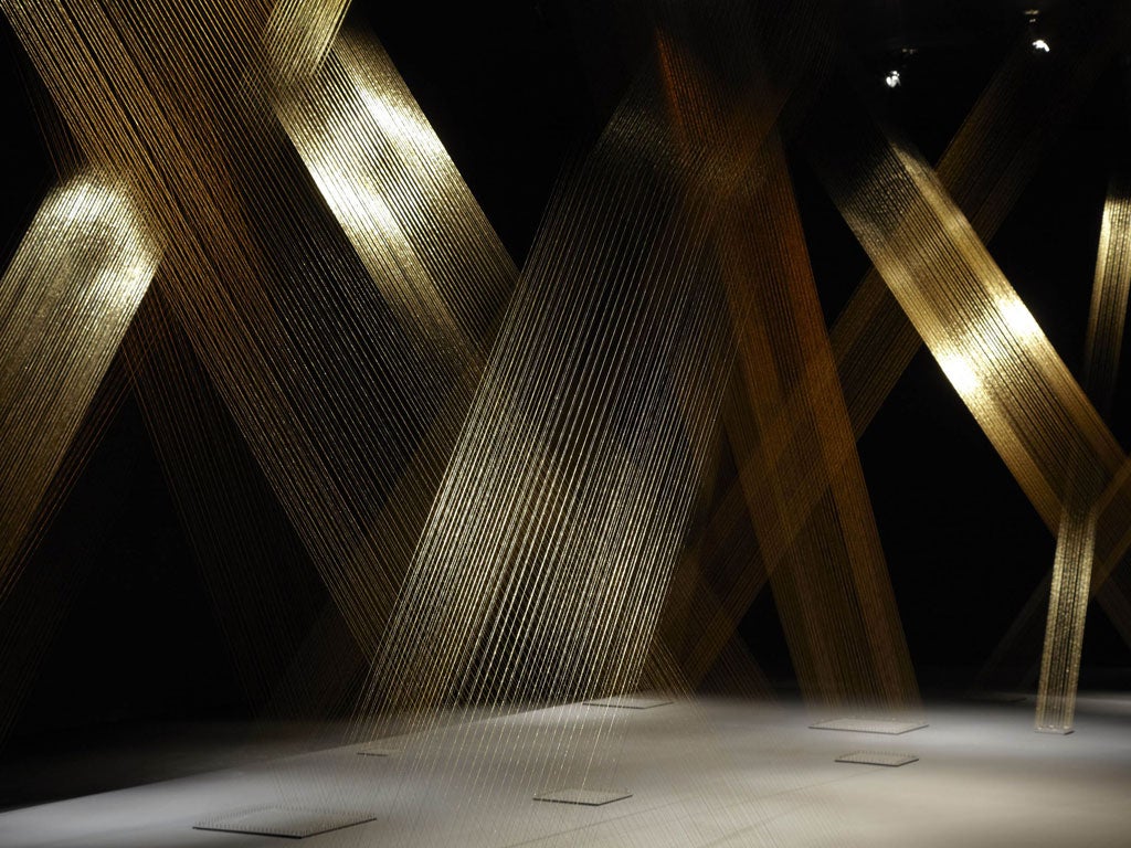 Lygia Pape's Ttéia (Web), in her Magnetized Space show at the Serpentine