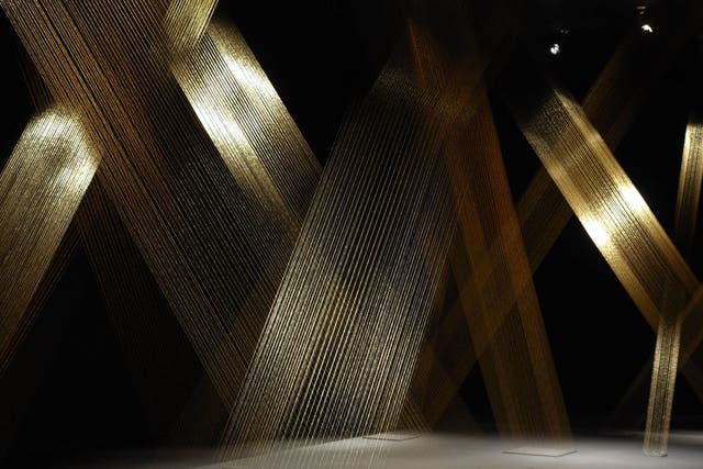 Lygia Pape's Ttéia (Web), in her Magnetized Space show at the Serpentine