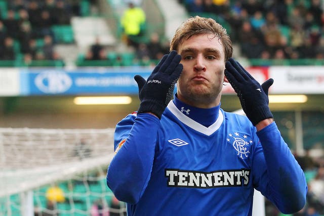 Nikica Jelavic was playing on his own up front