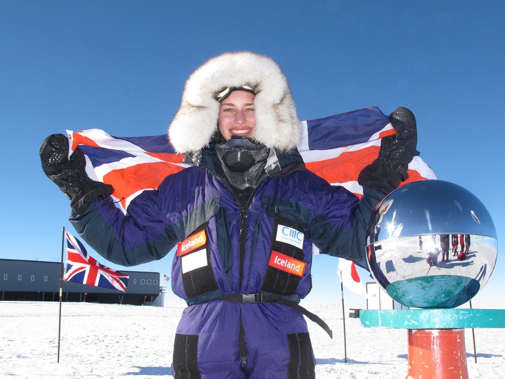 Sixteen-year-old Amelia, who last Friday became the youngest person to ski to the South Pole