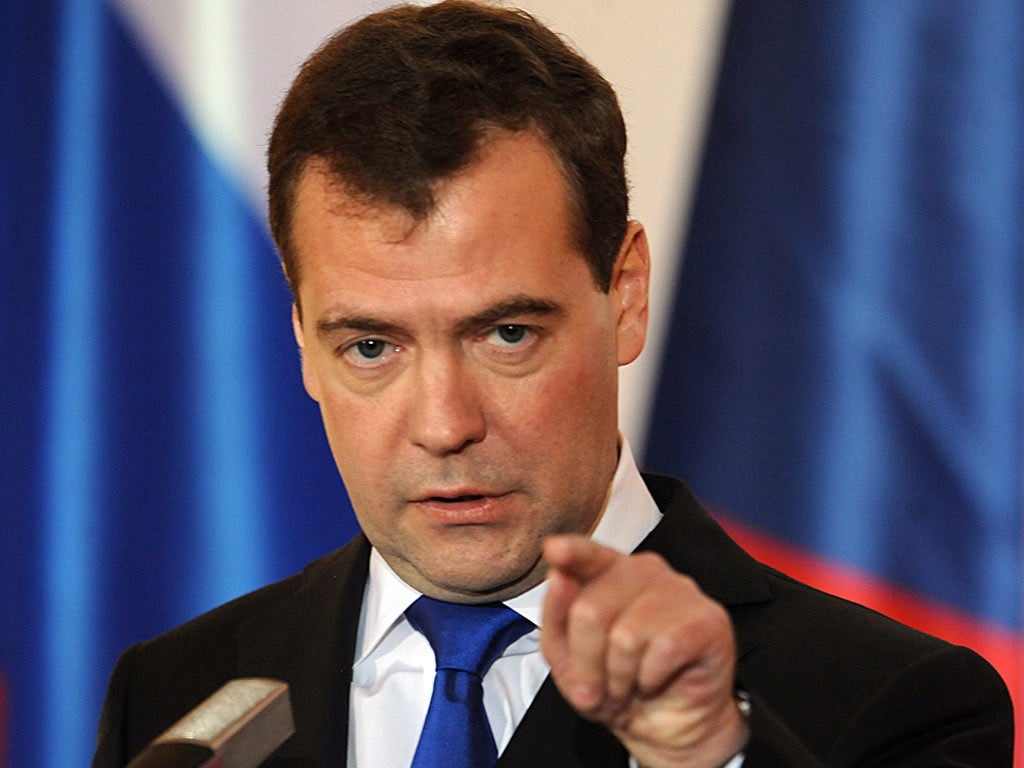 DMITRY MEDVEDEV: The President’s Facebook pledge
to investigate vote-rigging was widely ridiculed