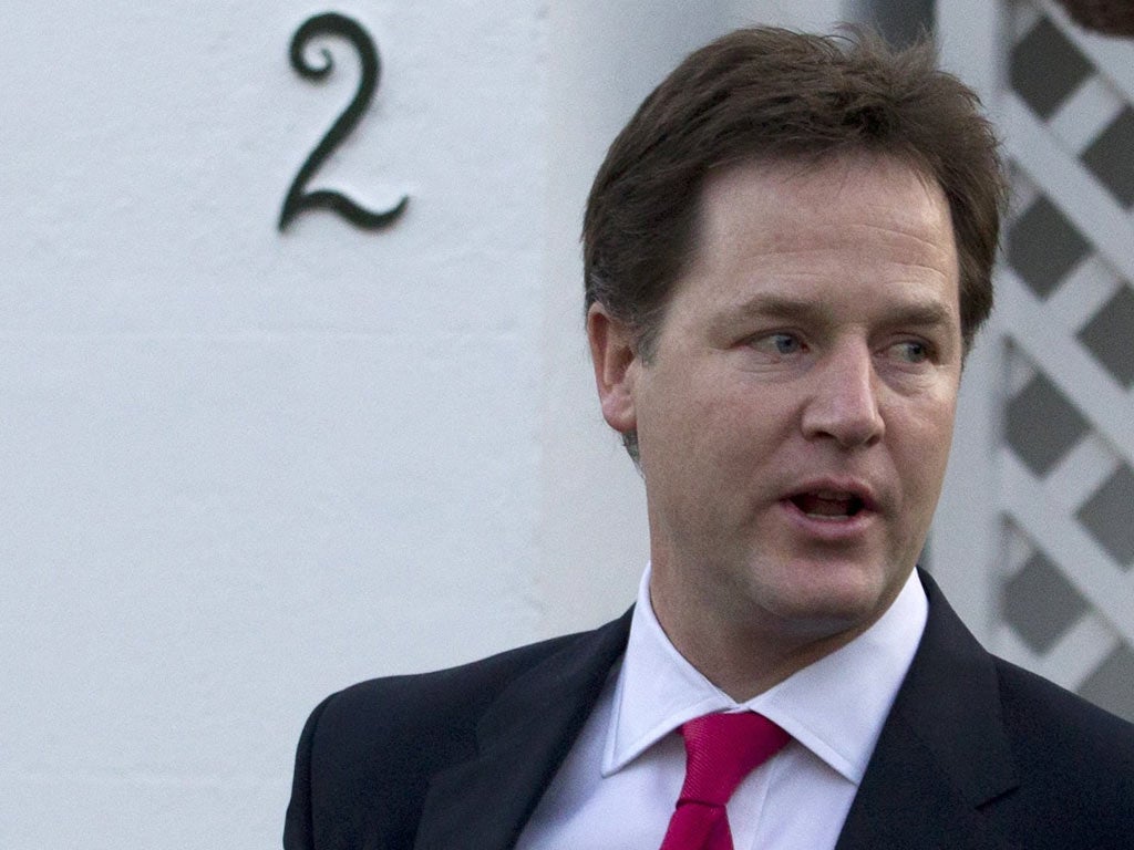 Nick Clegg insisted the public were not bothered whether he was at the Prime Minister's side in the Commons or not