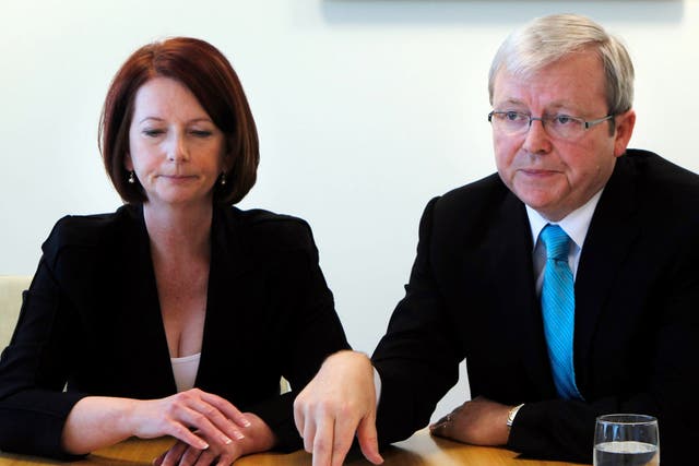 Australian Prime Minister Julia Gillard and her Foreign Minister and rival, Kevin Rudd, ‘can’t stand the sight of each other’