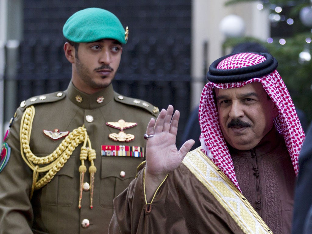 Bahrain’s King Hamadal-Khalifa in Downing Street yesterday