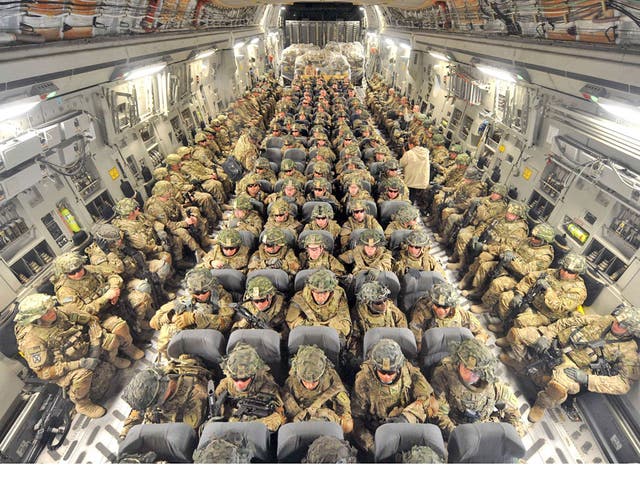 Soldiers from the US 234th Infantry Division. The Pentagon report suggests that any large-scale withdrawal should be delayed until 2014