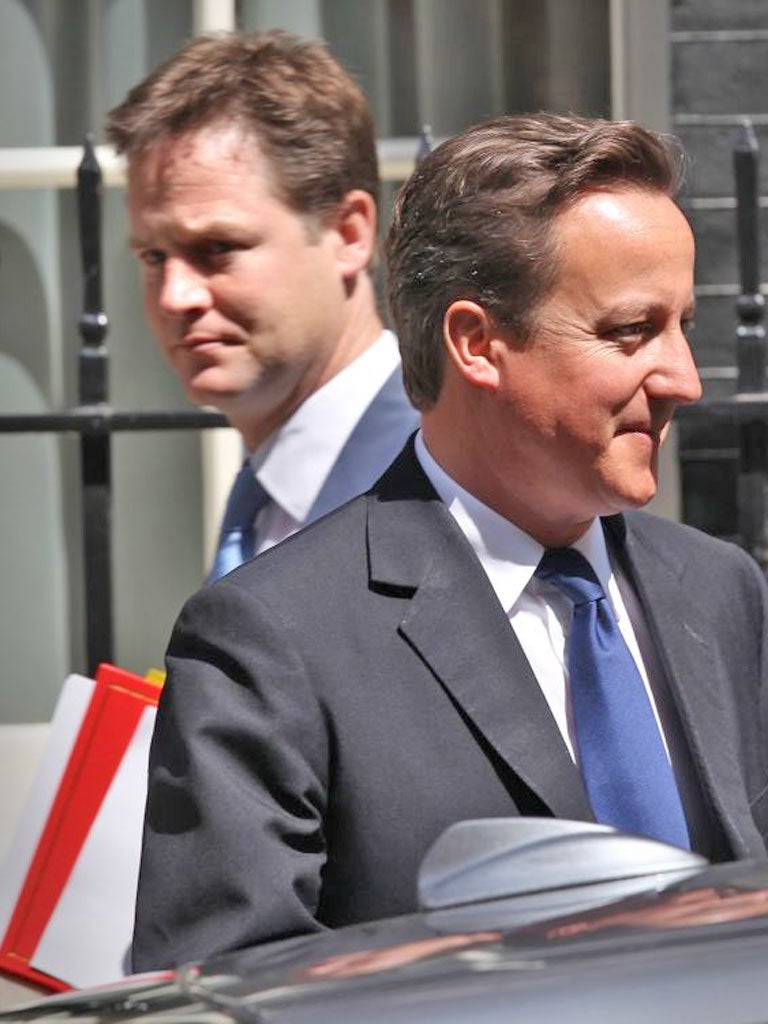 The PM and his deputy in Downing Street yesterday