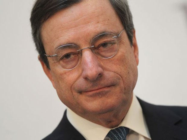 Mario Draghi said governments must take the tough steps to balance budgets and reform economies to promote growth
