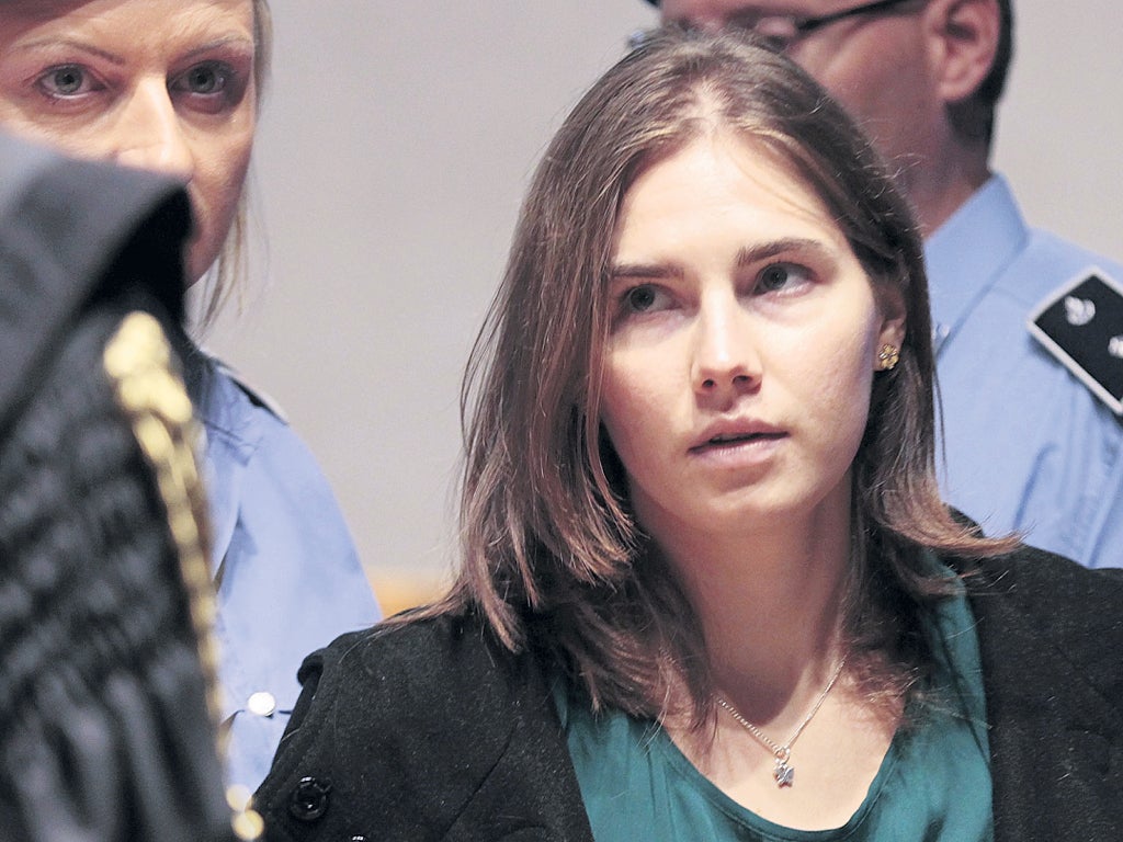 Amanda Knox during her appeal hearing in Perugia last year