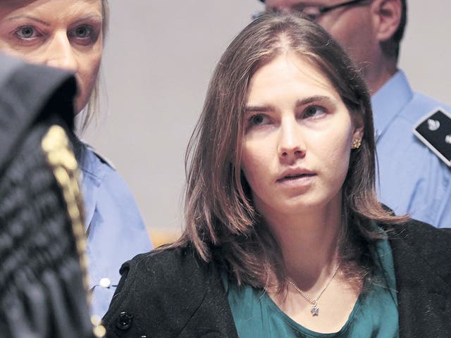 <p>Amanda Knox during her appeal hearing in Perugia last year</p>