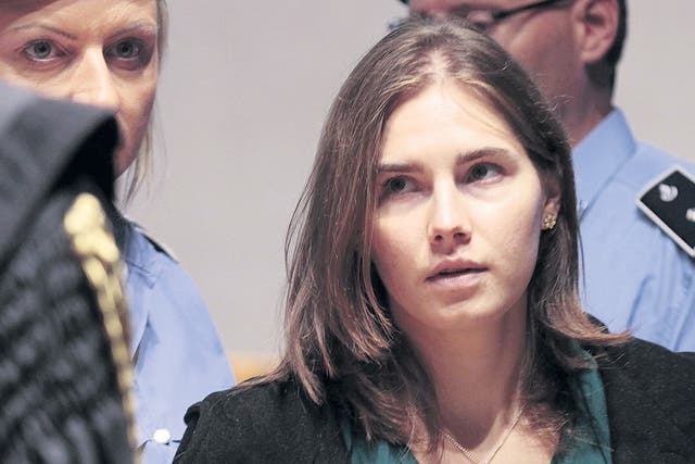 <p>Amanda Knox during her appeal hearing in Perugia last year</p>
