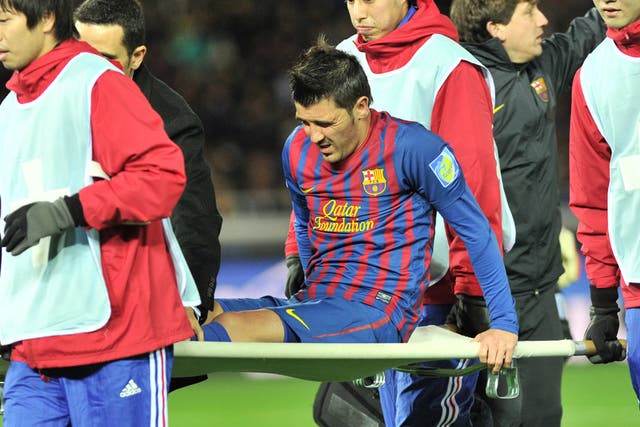 <p>David Villas broke his leg in the Club World Cup semi-final</p>