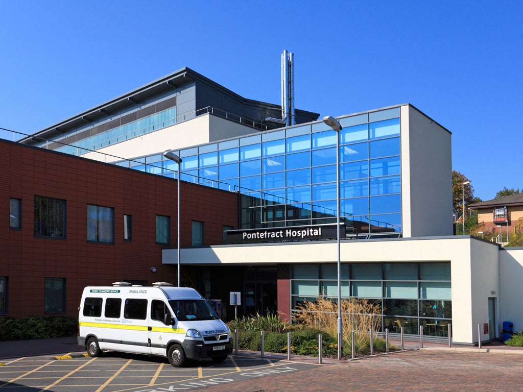 <p>Pontefract hospital where Dr Michalak was harassed and falsely accused</p>