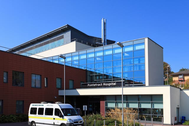 <p>Pontefract hospital where Dr Michalak was harassed and falsely accused</p>