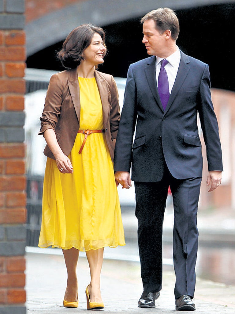 Nick Clegg with his wife Miriam Gonzalez Durantez